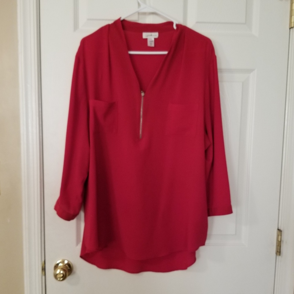 Jaclyn Smith Red Blouse